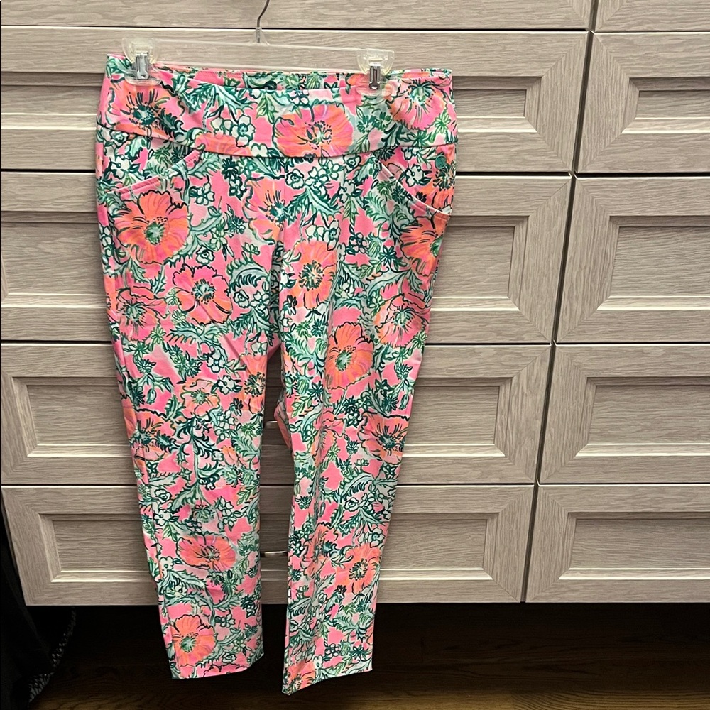 Lilly Pulitzer Floral Pink and Green Leggings